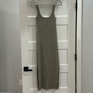 Wayf greenish gray midi sweater dress, medium